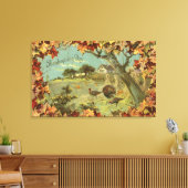 感謝祭葉倒れ七面鳥 キャンバスプリント (インサイチュ (リビング))