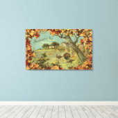 感謝祭葉倒れ七面鳥 キャンバスプリント (インサイチュ (ウッドフロア))