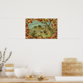 感謝祭葉倒れ七面鳥 ポスター (キッチン)