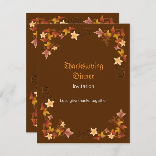 感謝祭葉秋 招待状 (正面/裏面)