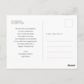 感謝祭葉金ゴールド水彩ラインアートフォト ポストカード (裏面)