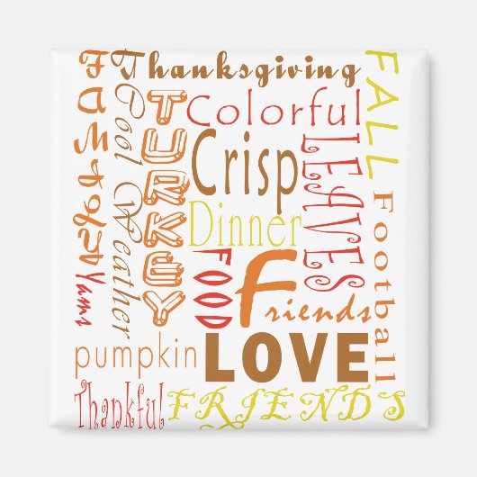 感謝祭言葉磁石 マグネット (正面)