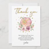 感謝祭誕生日パンプキンピンク サンキューカード (正面)