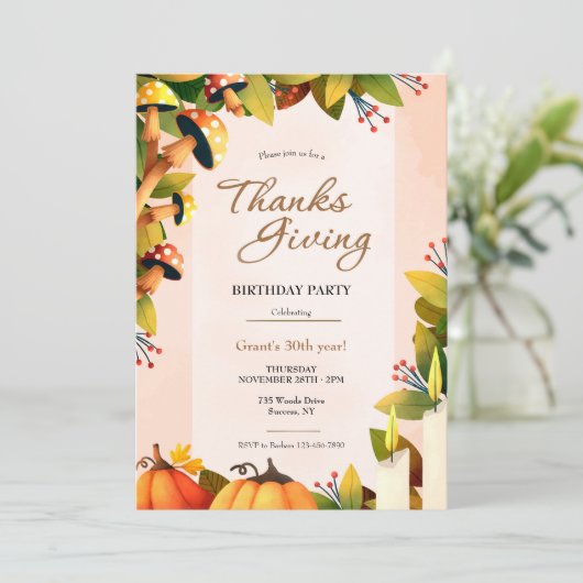 感謝祭誕生日 招待状 (スタンド正面)