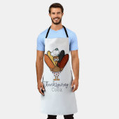 感謝祭調理師七面鳥ボクサーおもしろい エプロン (着用した状態)