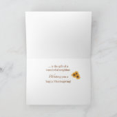 感謝祭賛美の隣人への宗教的な気持ち カード (内部)