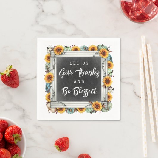 感謝祭賛美秋ひまわりファミリーディナー スタンダードカクテルナプキン (インサイチュ)