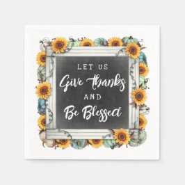 感謝祭賛美秋ひまわりファミリーディナー スタンダードカクテルナプキン