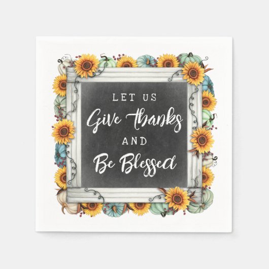 感謝祭賛美秋ひまわりファミリーディナー スタンダードカクテルナプキン (正面)