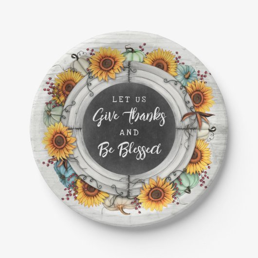 感謝祭賛美秋ひまわりファミリーディナー ペーパープレート (正面)