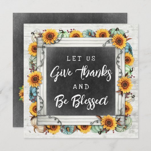 感謝祭賛美秋ひまわりファミリーディナー 招待状 (正面/裏面)