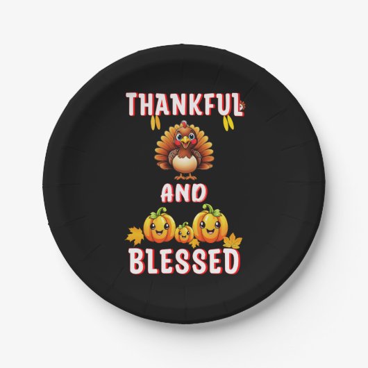 感謝祭賛美23米国メープル11月の感謝祭 ペーパープレート (正面)