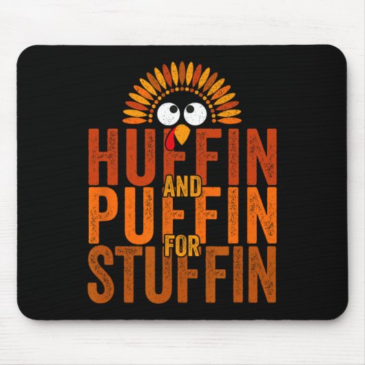 感謝祭走トルコトロット – ハフィンとパフィンf マウスパッド (正面)