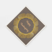 感謝祭金ゴールドレース幾何学円オン茶 スタンダードランチョンナプキン (角)