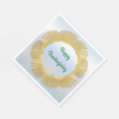 感謝祭金ゴールドレース幾何学円オン銀 スタンダードランチョンナプキン (角)