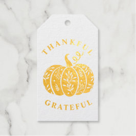 感謝祭金ゴールド箔 ギフトタグ