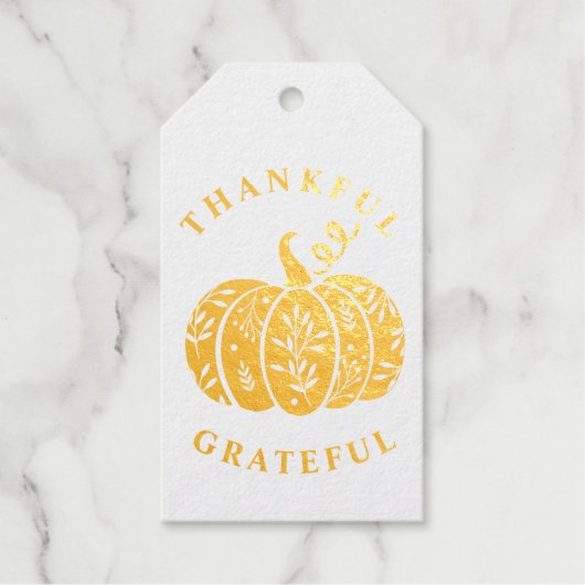 感謝祭金ゴールド箔 ギフトタグ (正面)