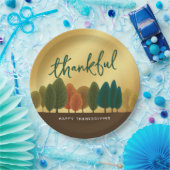 感謝祭金ゴールド紙プレート ペーパープレート (パーティー)