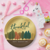 感謝祭金ゴールド紙プレート ペーパープレート (パーティー)