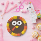 感謝祭間抜け七面鳥キッズプレート ペーパープレート (パーティー)