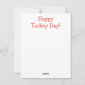 感謝祭間抜け七面鳥グリーティングカード シーズンカード (裏面)