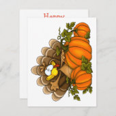 感謝祭間抜け七面鳥グリーティングカード シーズンカード (正面/裏面)