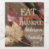 感謝祭食べのドリンクが感謝の紅葉 ワインラベル (シングルラベル)