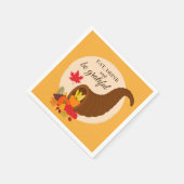 感謝祭食べのドリンクと感謝のコルヌコピア スタンダードカクテルナプキン (角)