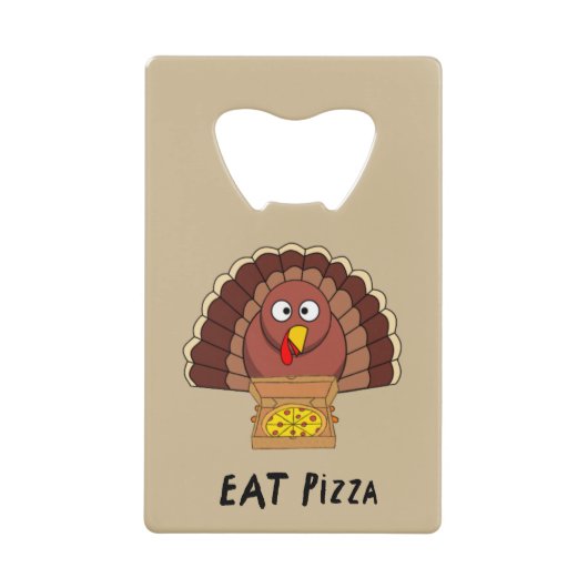 感謝祭食べトルコ付きピザ クレジットカード栓抜き (正面)