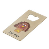 感謝祭食べトルコ付きピザ クレジットカード栓抜き (正面アングル)