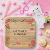 感謝祭食べドリンク&ブメリーライトブラウン ペーパープレート (パーティー)