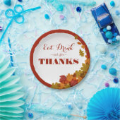 感謝祭食べドリンク&与えドック感謝してい紅葉 ペーパープレート (パーティー)