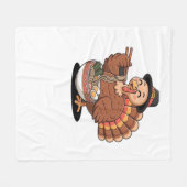 感謝祭食べ七面鳥ラーメン特大Tシャツ フリースブランケット (正面(横))