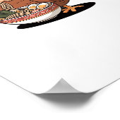 感謝祭食べ七面鳥ラーメン特大Tシャツ ポスター (角)