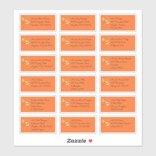 感謝祭18個人受取人名住所 シール (シート)