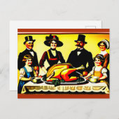 感謝祭1910sファミリーディナーポートレート シーズンポストカード (正面/裏面)