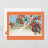 感謝祭1927年ヴィンテージトルコ シーズンポストカード (正面/裏面)