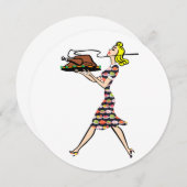 感謝祭1950年代ブロンド主婦 招待状 (正面/裏面)