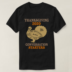 感謝祭2020会話のスターターターおもしろいク Tシャツ