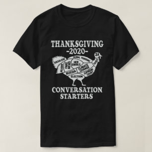 感謝祭2020会話のスターターターおもしろいク Tシャツ