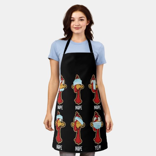 感謝祭2021トルコのマスクを着て間違った エプロン (着用した状態)