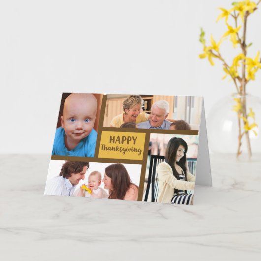 感謝祭4写真のカスタマイズ可能なカード カード (黄色い花)