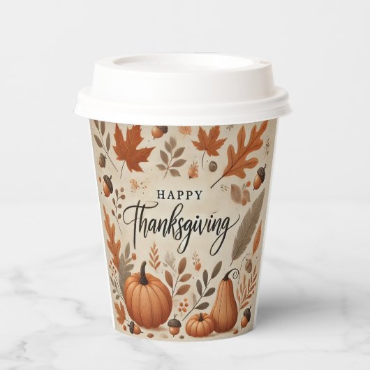 感謝祭8oz紙杯 紙コップ (正面)