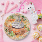 感謝祭 オータムパターン ペーパープレート (パーティー)