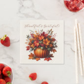 感謝祭 – カボチャと紅葉 スタンダードカクテルナプキン (インサイチュ)