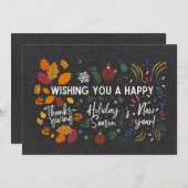 感謝祭, クリスマス, 新年 | 複数の祝日 シーズンカード (正面/裏面)