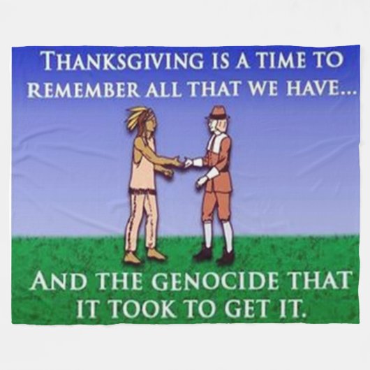 感謝祭(シミュレート)フリースブランケット フリースブランケット (正面(横))