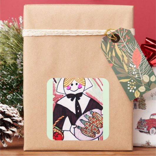 感謝祭 スクエアシール (クリスマス)