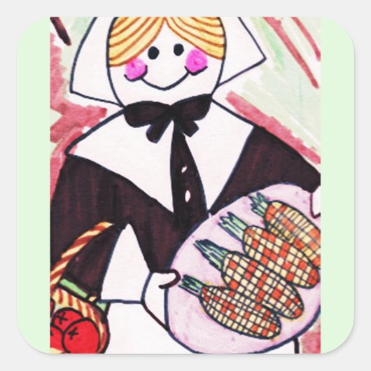 感謝祭 スクエアシール (正面)