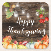 感謝祭 スクエアペーパーコースター (正面)